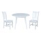 International Concepts 42 in. Solid Wood Round Dual Drop Leaf Dining Table with 2 Chairs in White K08-42DL-C10-2 - alternate 1